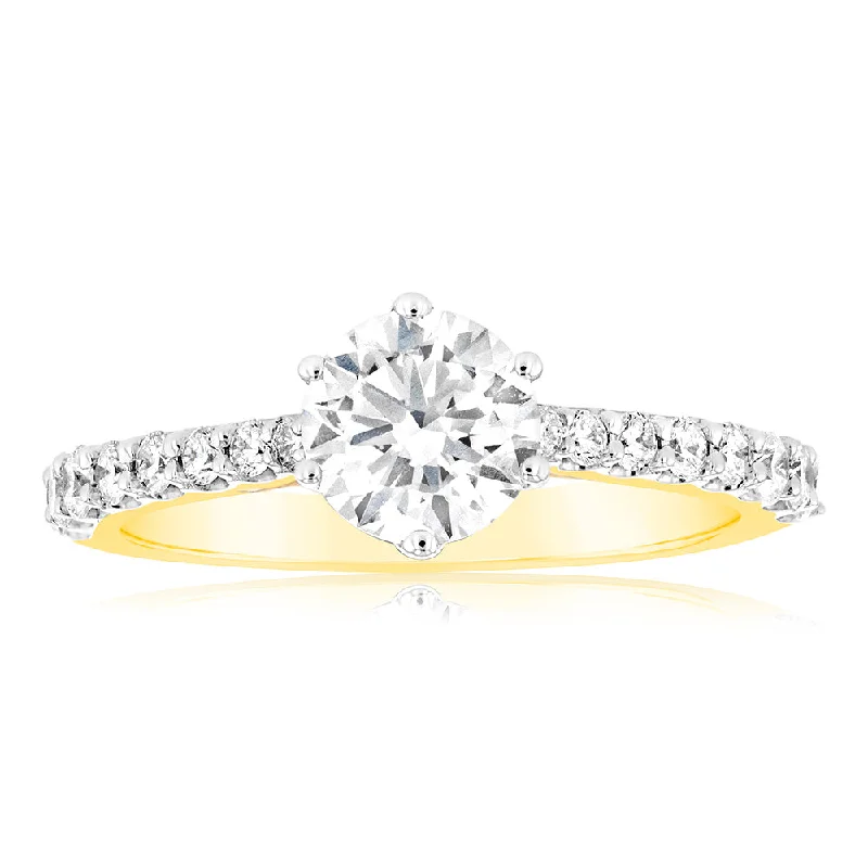 Princess - Cut Women's Diamond Rings in White Gold with a High - Clarity Diamond for a Modern LookLuminesce Lab Grown 18ct Yellow Gold 1 Carat Diamond Solitaire Fancy Ring