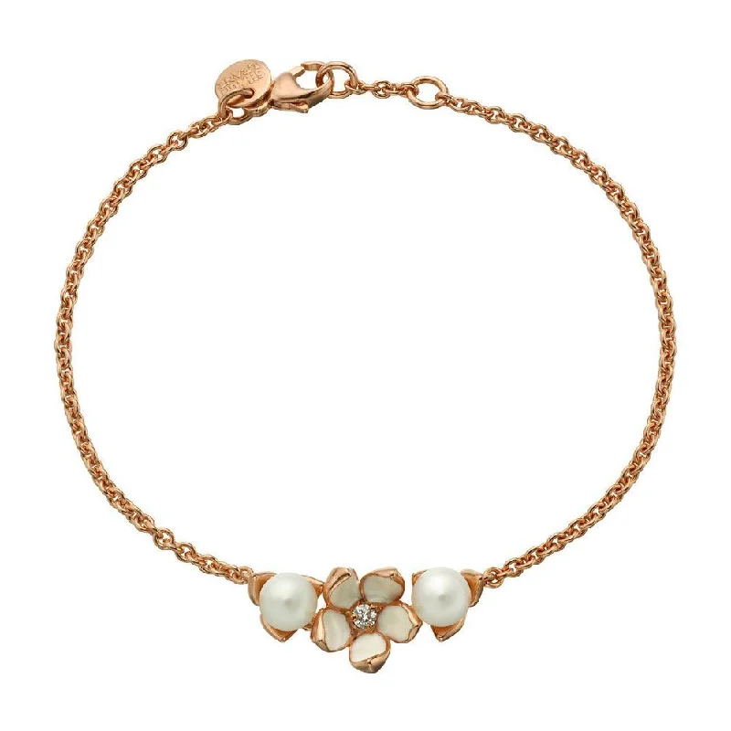 Shaun Leane Blossom 18ct Rose Gold Plated Sterling Silver Flower Diamond Bracelet