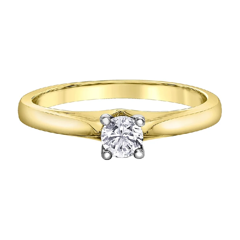 Channel - Set Women's Diamond Rings with Diamonds Securely Held in a Metal Groove for DurabilityCanadian Diamond Solitaire Ring