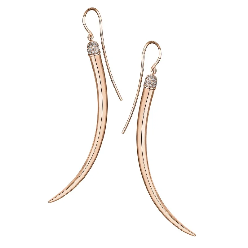 Shaun Leane No.1 18ct Rose Gold Plated Vermeil Silver Diamond Long Earrings D