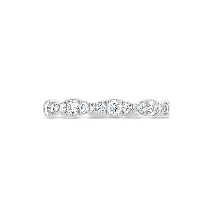 Fashion Rings with Initial Charms in Silver - Plated Metal for a Custom AccessoryDiamond Stacking Eternity Ring