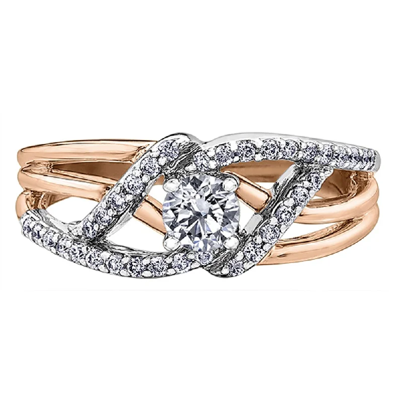 Adjustable Women's Diamond Rings with a Flexible Band for a Comfortable and Custom FitUnique Two-Tone Gold Diamond Ring