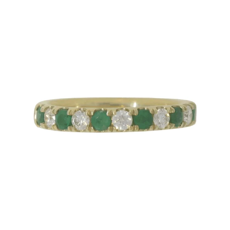 Fashion Rings with Zodiac Symbols in Gold - Filled Metal for a Personalized TouchEmerald & Diamond Comfort Fit Band