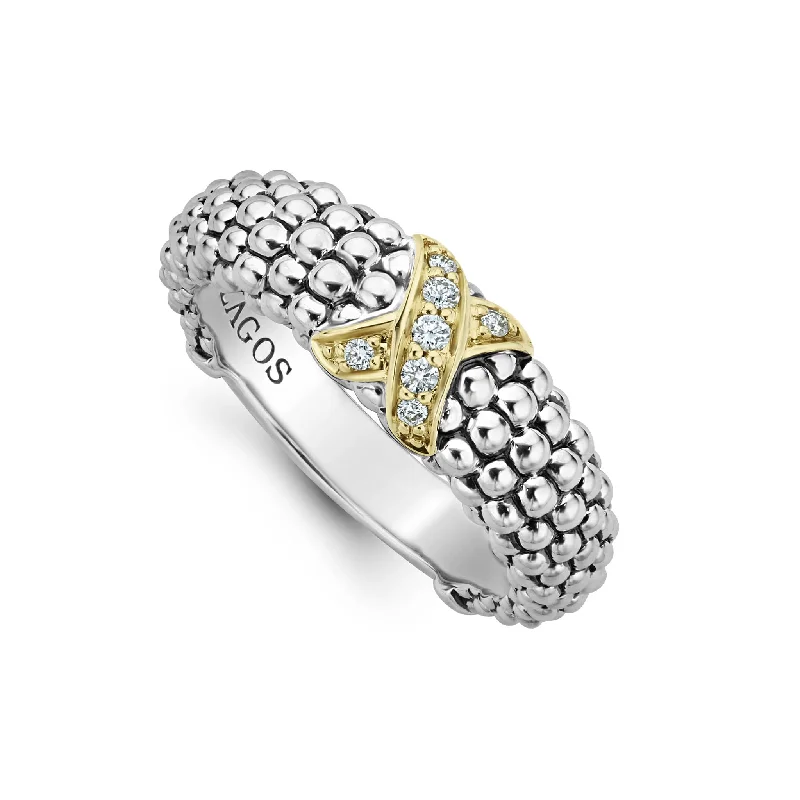 Statement - Making Fashion Rings in Gold - Plated Brass with Oversized Cubic Zirconia StonesX Caviar Diamond Ring (Size 6)