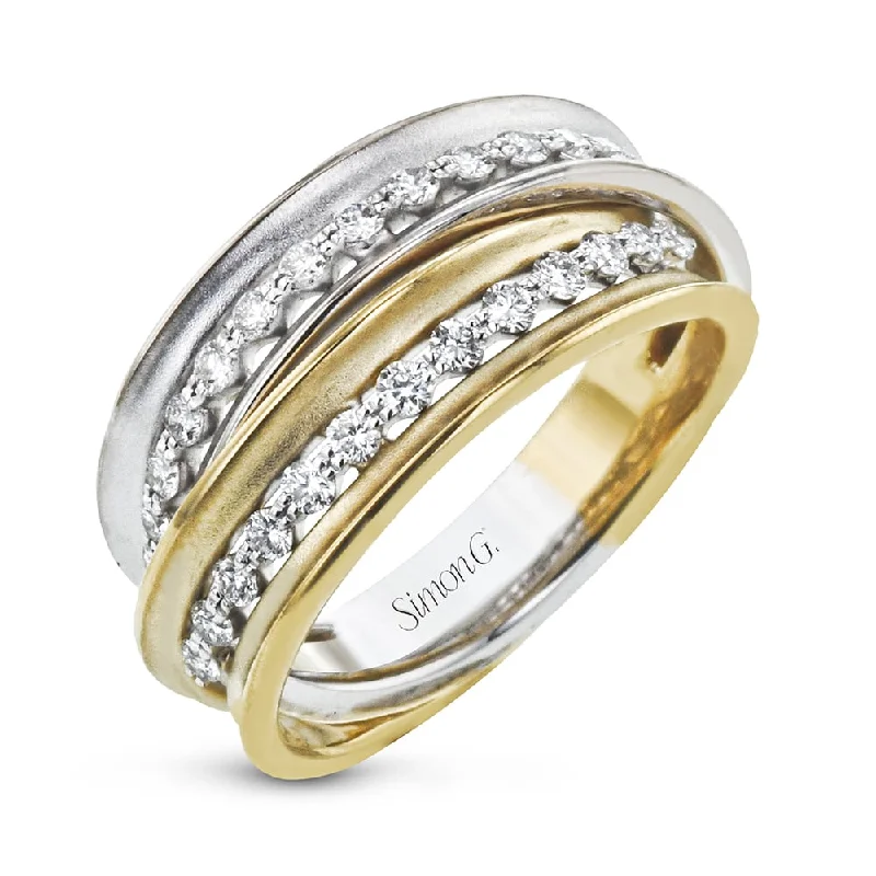 Cluster - Style Women's Diamond Rings with Multiple Small Diamonds Arranged in a Stunning PatternDiamond and Two-Tone Gold Ring