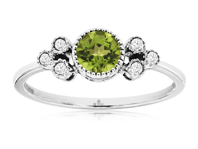 Chunky Fashion Rings in Copper with Geometric Patterns for a Bold AccessoryBremer Jewelry Peridot and Diamonds Fashion Ring in 14K White Gold (0.57ctw)