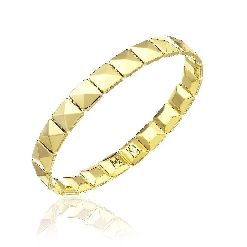 Statement Bangles with Oversized Rhinestone Clusters Chimento Armillas 18ct Yellow Gold Pyramid Bangle Statement Bangles with Oversized Rhinestone Clusters Chimento Armillas 18ct Yellow Gold Pyramid Bangle