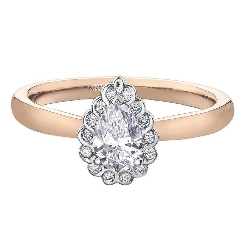 Women's Solitaire Diamond Rings with Round - Cut Diamonds and Platinum Settings for an Elegant EngagementTides of Love Pear Canadian Diamond Solitaire Ring