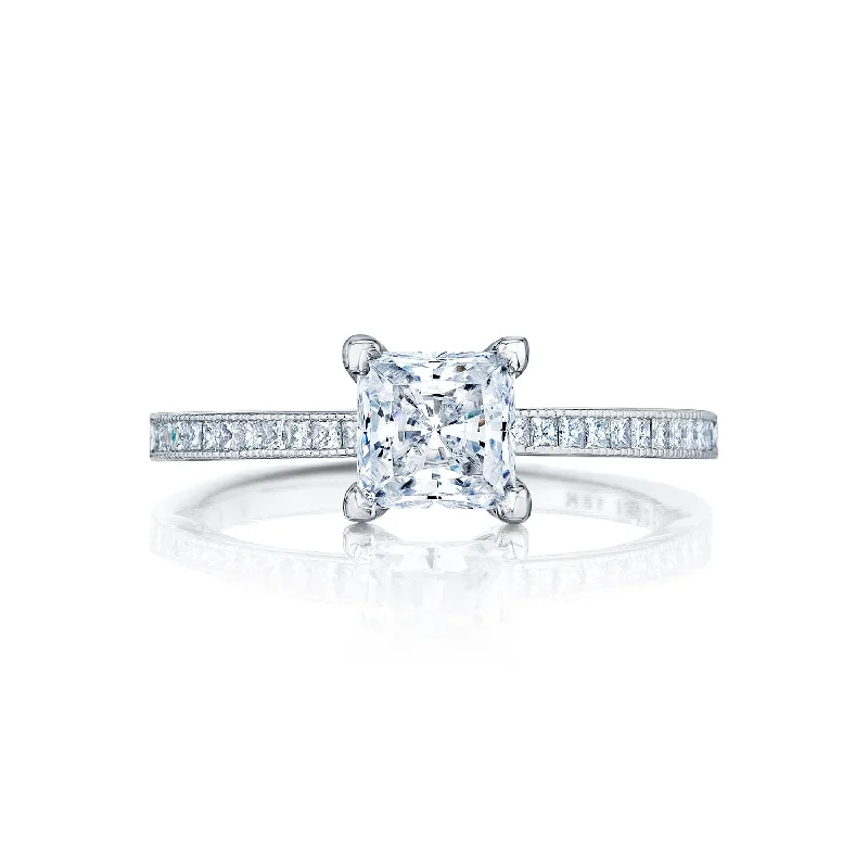 Art Deco - Inspired Women's Diamond Rings with Geometric Designs and Baguette - Cut DiamondsTacori Sculpted Crescent Princess Solitaire Engagement Ring