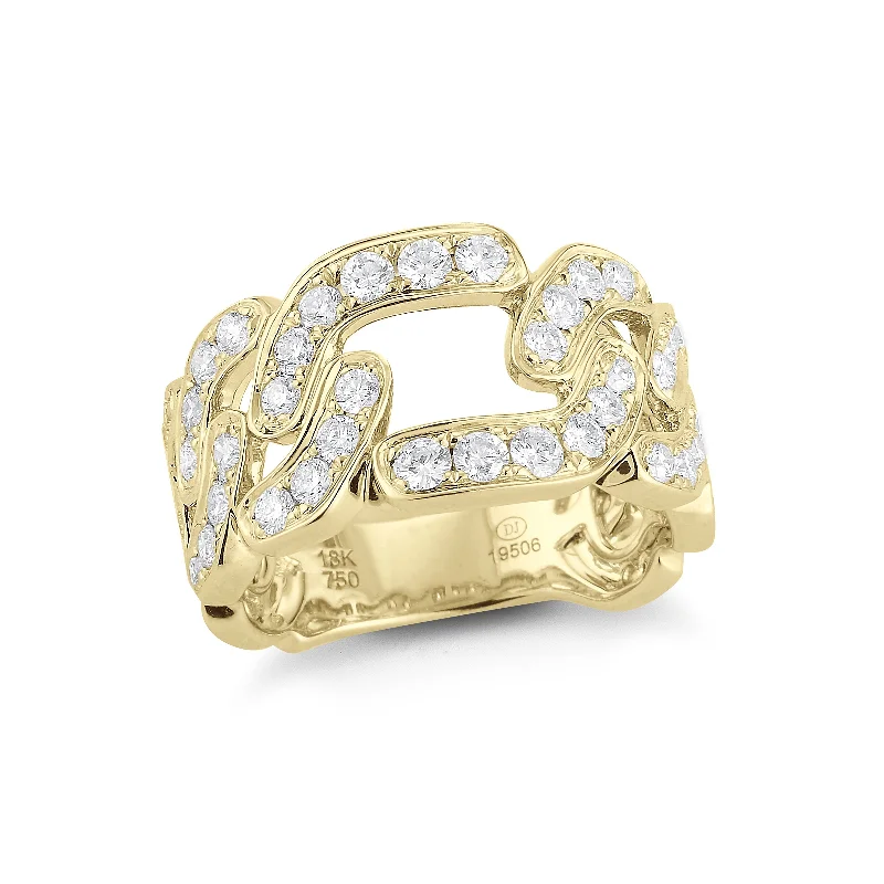 Vintage - Reproduction Fashion Rings in Bronze with Cameo - Style MedallionsChain Link Diamond Ring