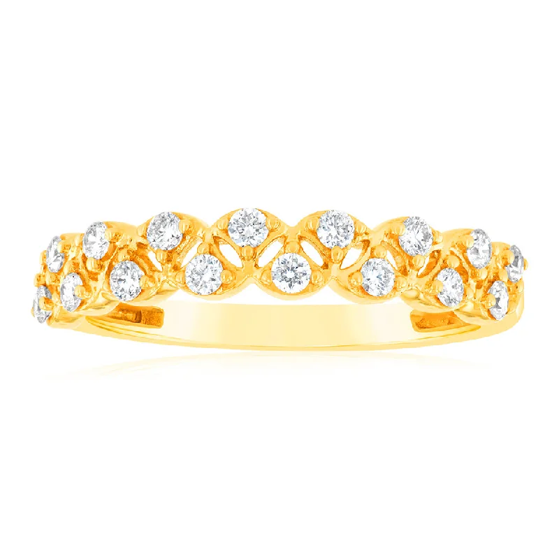 Marquise - Cut Women's Diamond Rings in Palladium for a Unique and Elongated Shape9ct Yellow Gold 1/4 Carat Luminesce Lab Grown Diamond Dress Ring