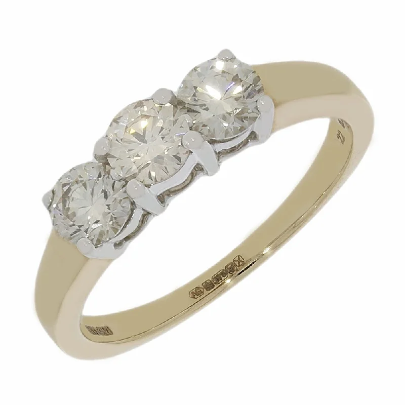 Marquise - Cut Women's Diamond Rings in Palladium for a Unique and Elongated Shape9ct Yellow Gold 0.98ct Diamond Trilogy Ring