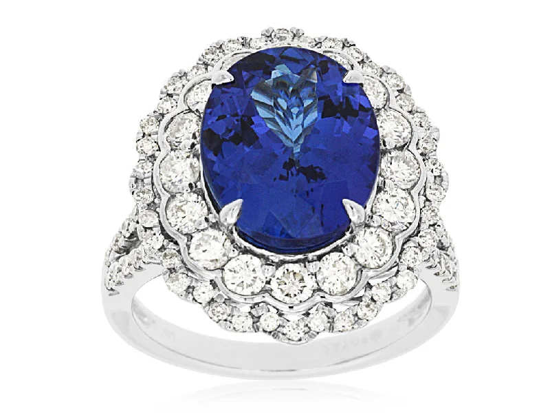 Statement - Making Fashion Rings in Gold - Plated Brass with Oversized Cubic Zirconia StonesBremer Jewelry Tanzanite and Diamond Halo Fashion Ring in 14K White Gold (6.38ctw)