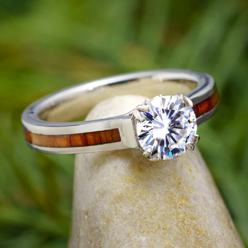 Men's Citrine Engagement Rings in Stainless Steel with a Stackable Band DesignAntler Prong Moissanite Engagement Ring With Wood Inlay Men's Citrine Engagement Rings in Stainless Steel with a Stackable Band DesignAntler Prong Moissanite Engagement Ring With Wood Inlay