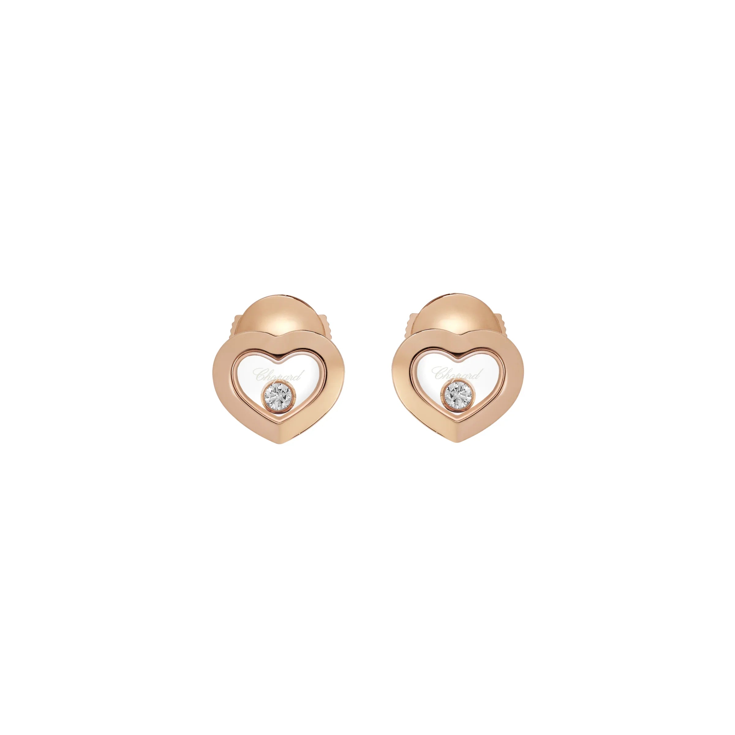 Chopard Happy Diamonds Icons 18ct Rose Gold 0.10ct Diamond Stud Earrings