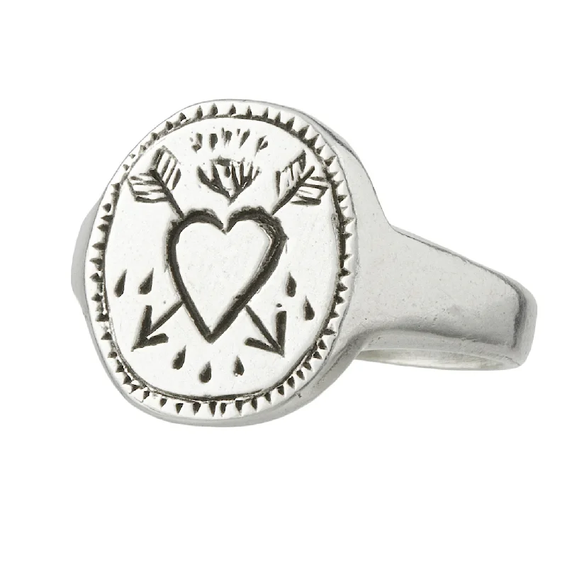 Enamel - Coated Fashion Rings in Bright Colors with Animal - Print PatternsPierced Heart Ring