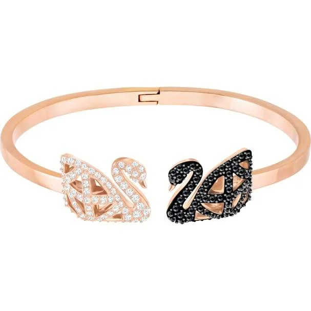 Resin Bangles with Embedded Dried Flowers Swarovski Facet Swan Rose Gold Plated Bangle Resin Bangles with Embedded Dried Flowers Swarovski Facet Swan Rose Gold Plated Bangle