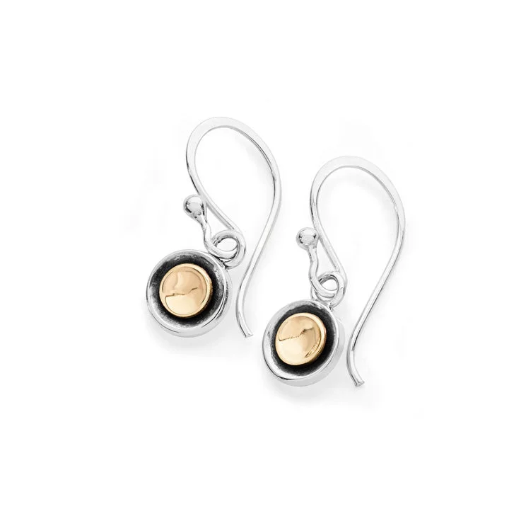 Linda Macdonald Butterfly Moon Sterling Silver 9ct Gold Drop Earrings