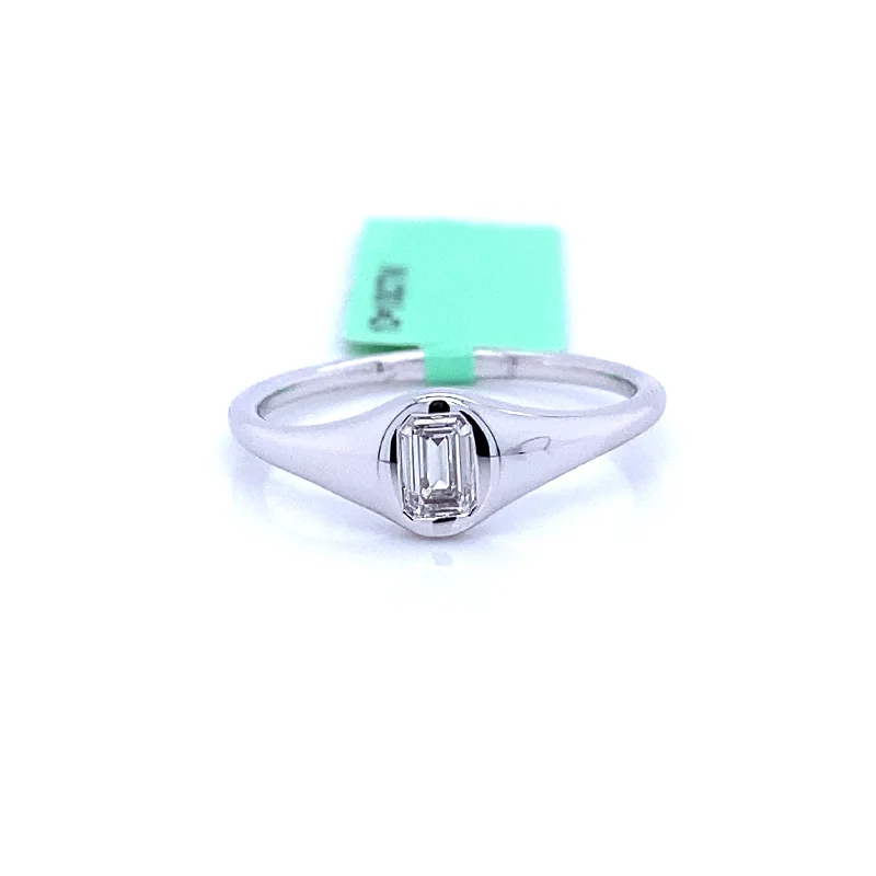 Bohemian - Style Fashion Rings with Turquoise and Silver Filigree for a Free - Spirited LookBremer Jewelry Lab Grown Emerald Diamond Signet Fashion Ring in 14K White Gold (0.33ctw)