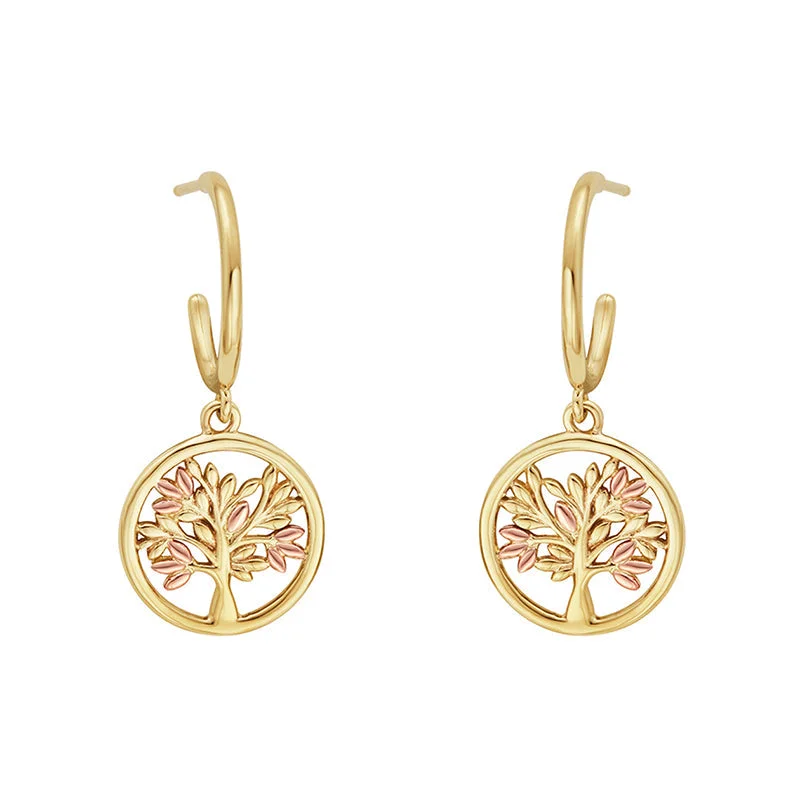 Clogau Tree of Life 9ct Gold Drop Earrings
