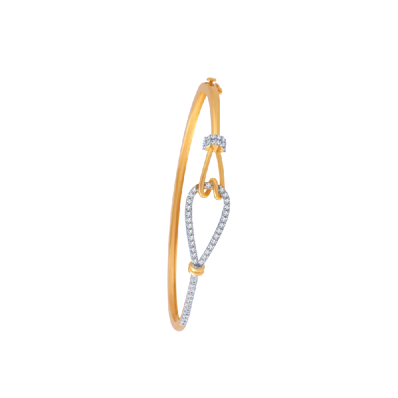 Halo - Style Women's Diamond Rings with a Center Diamond Surrounded by Smaller Diamonds in 18K Gold14KT (585) Yellow Gold And American Diamond Bangle For Women