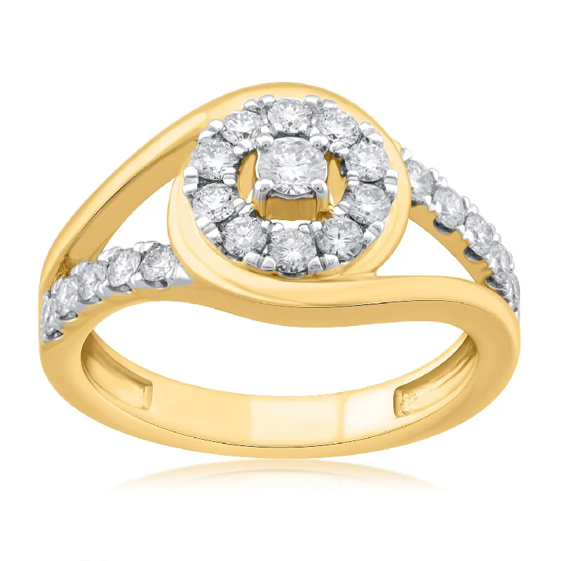 Marquise - Cut Women's Diamond Rings in Palladium for a Unique and Elongated Shape18K YG Fancy Diamond Ring-1pc