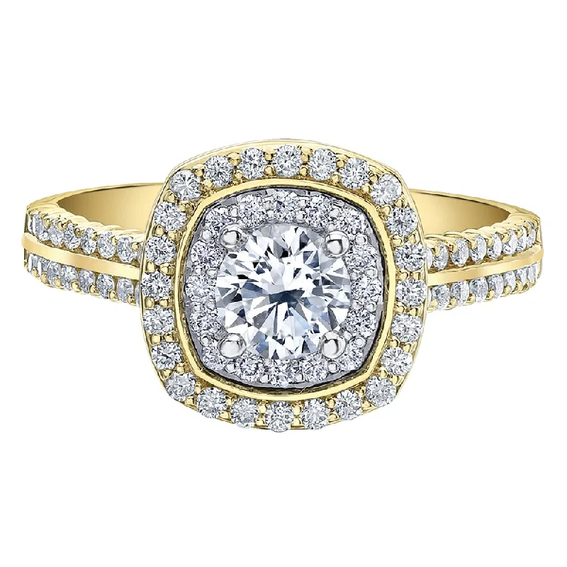 Marquise - Cut Women's Diamond Rings in Palladium for a Unique and Elongated ShapeCanadian Diamond Ring with Cushion Halo