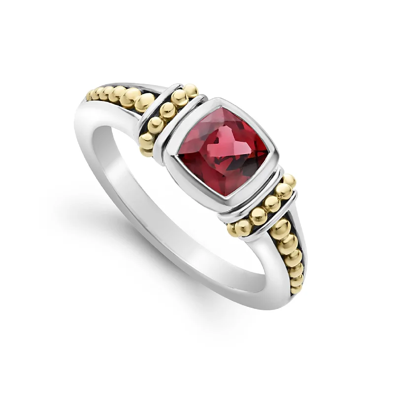 Open - Band Fashion Rings in Sterling Silver with Gemstone InlaysRhodolite Garnet Ring (Size 6)