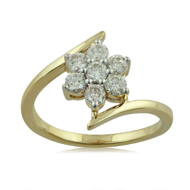 Princess - Cut Women's Diamond Rings in White Gold with a High - Clarity Diamond for a Modern Look18K YG Star Diamond Ring-1pc