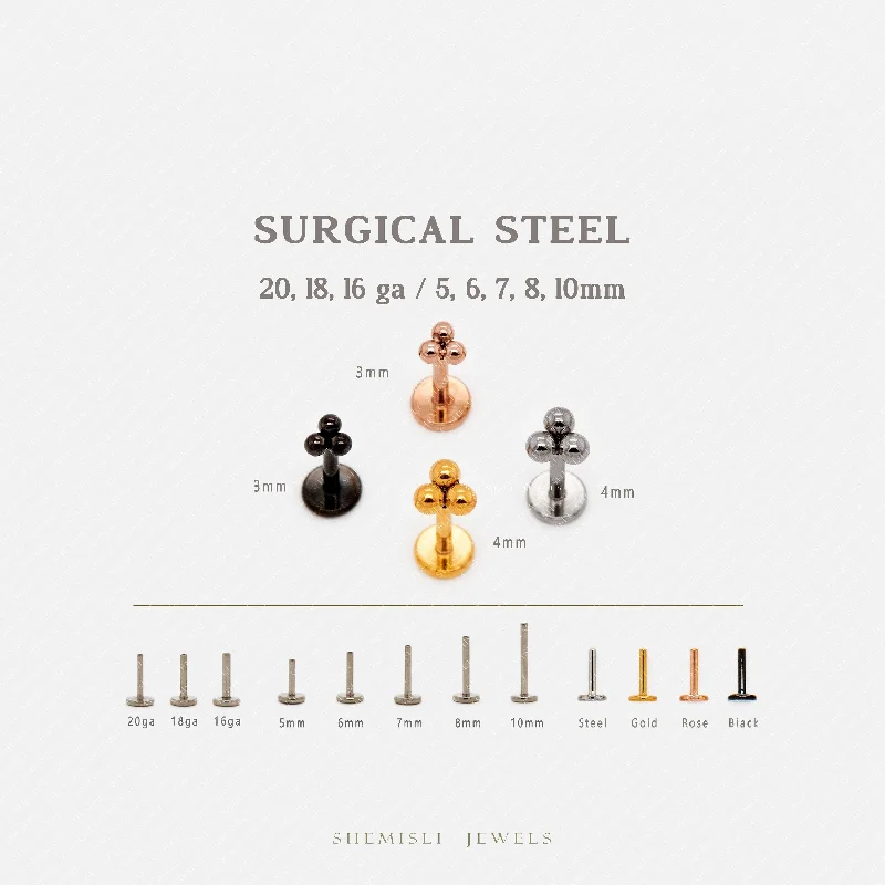 Men's Stainless Steel Skull Stud Earrings with Black Enamel for an Edgy and Rock - Inspired StyleTiny 3 beads Threadless Flat Back Lip Labret Stud, 18,16ga, 6-10mm, Unisex, Surgical Steel, SHEMISLI SS537, SS538 Men's Stainless Steel Skull Stud Earrings with Black Enamel for an Edgy and Rock - Inspired StyleTiny 3 beads Threadless Flat Back Lip Labret Stud, 18,16ga, 6-10mm, Unisex, Surgical Steel, SHEMISLI SS537, SS538