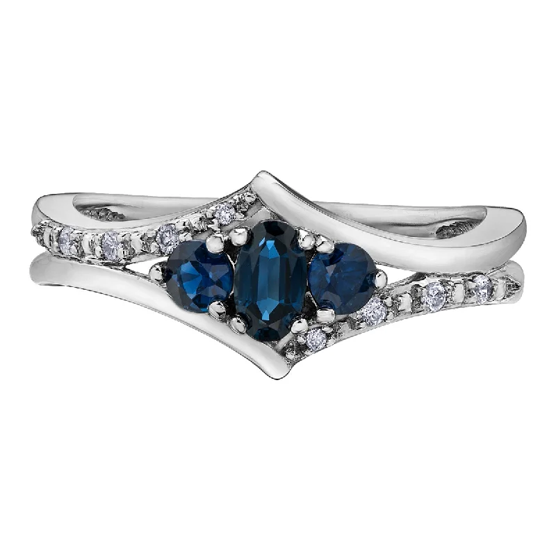 Art Deco - Inspired Women's Diamond Rings with Geometric Designs and Baguette - Cut DiamondsOval Cut Sapphire and Diamond Ring