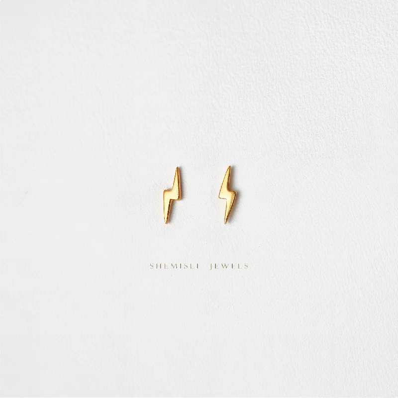 Adjustable - Back Crystal Stud Earrings in Clear for a Sparkling and Versatile PieceTiny Lightning Studs Earrings, Unisex, Gold, Silver SHEMISLI - SS860 LR Adjustable - Back Crystal Stud Earrings in Clear for a Sparkling and Versatile PieceTiny Lightning Studs Earrings, Unisex, Gold, Silver SHEMISLI - SS860 LR