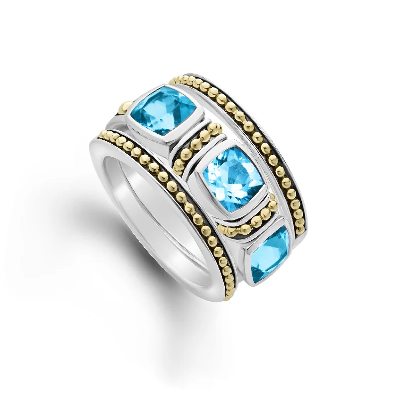 Chunky Fashion Rings in Copper with Geometric Patterns for a Bold AccessorySwiss Blue Topaz Stacking Rings (Size 7)