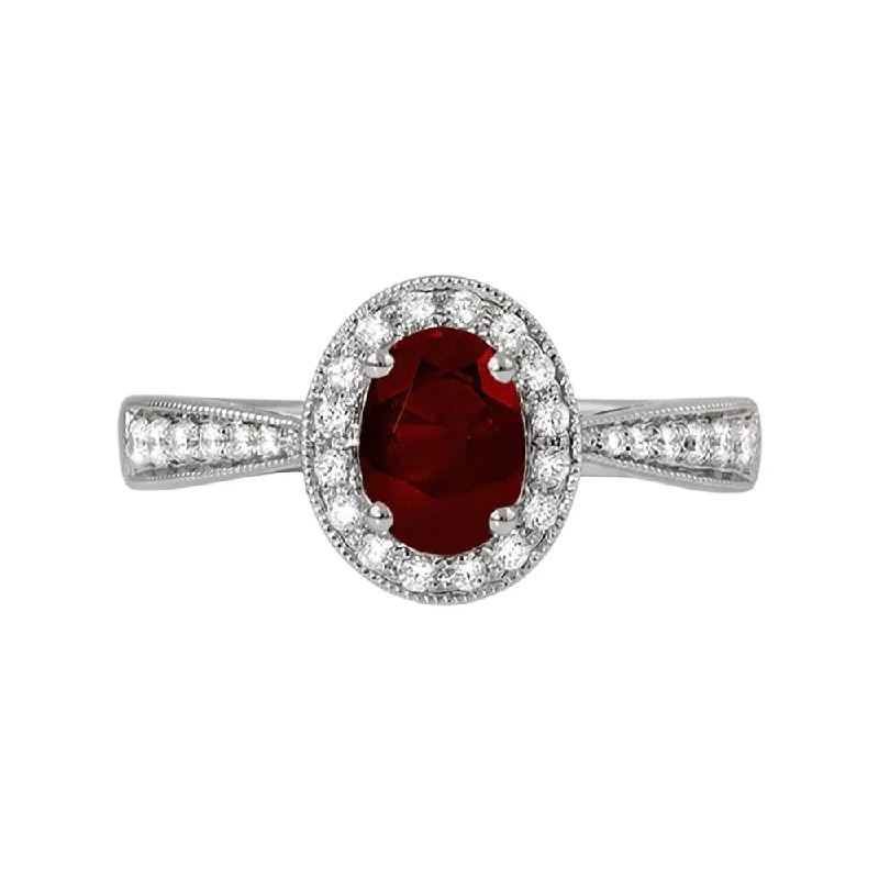 Magnetic Fashion Rings in Stainless Steel with a Modern, Interlocking DesignGarnet and Diamond Ring