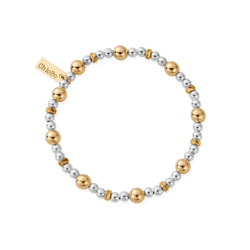Chlobo Mixed Metal Gold Plated and Silver Sparkle Ball Bracelet