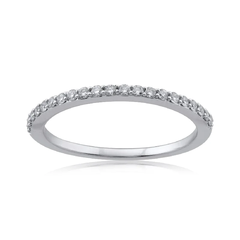 Signature - Design Women's Diamond Rings with a Brand - Specific Pattern and High - Quality Diamonds18K WG Band Diamond Ring-1pc