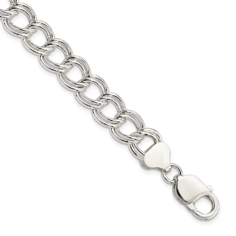 Chamm Bracelets for mindfulnessSterling Silver 10.5mm Double Link Charm Bracelet