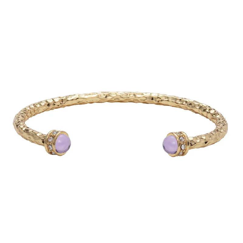 Stretch Bangle Bracelets with Elastic Cord for a Comfortable FitHammered Torque Amethyst & Gold Bangle Stretch Bangle Bracelets with Elastic Cord for a Comfortable FitHammered Torque Amethyst & Gold Bangle