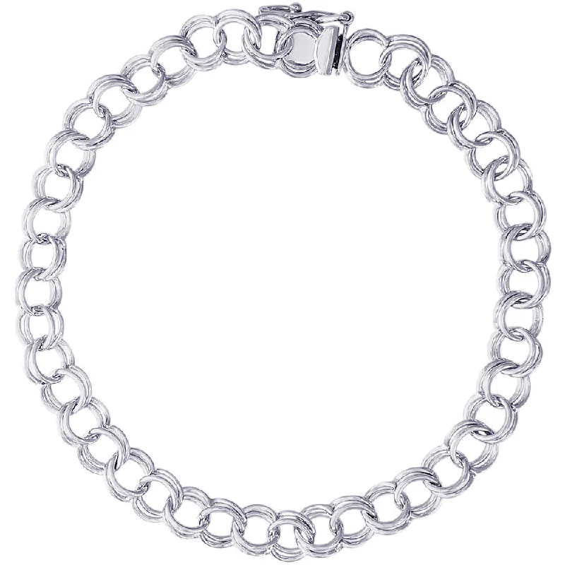 Chamm Bracelets with natural materialsDouble Spiral Charm Bracelet in Sterling Silver