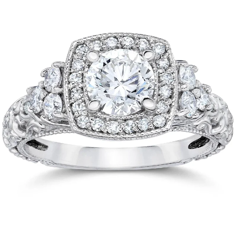 18K White Gold Classic Round - Cut Diamond Wedding Bands for a Timeless and Elegant Look1CT Cushion Halo Round Diamond Vintage Engagement Ring 14K White Gold 18K White Gold Classic Round - Cut Diamond Wedding Bands for a Timeless and Elegant Look1CT Cushion Halo Round Diamond Vintage Engagement Ring 14K White Gold