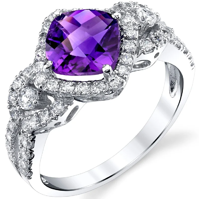 Ruby Gemstone Rings in 14K Yellow Gold with a Solitaire Setting for a Classic and Bold Statement14k White Gold 1.5ct Amethyst Gemstone Engagement Ring