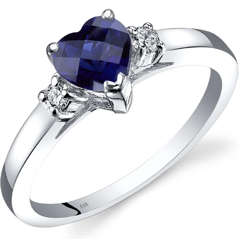 Jasper Gemstone Rings in 18K Gold Vermeil with a Matte Finish for a Subtle and Elegant Look14k White Gold 1ct Created Blue Sapphire and Diamond Ring