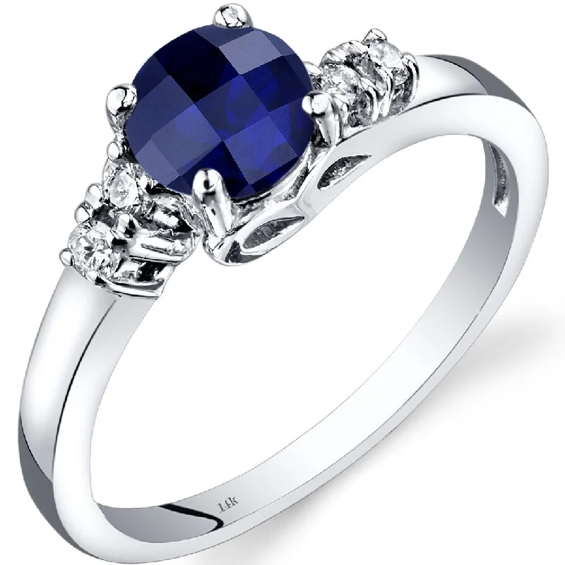 Alexandrite Gemstone Rings in Platinum with a Hidden Halo for a Rare and Luxurious Piece14k White Gold 1ct Created Blue Sapphire and Diamond Ring