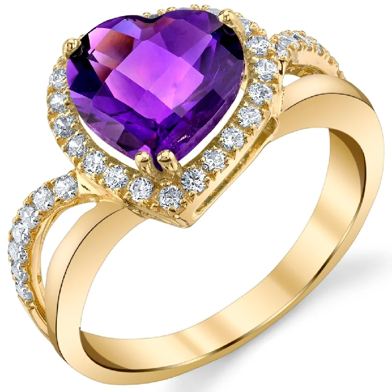 Citrine Gemstone Rings in Stainless Steel with a Stackable Design for a Trendy Everyday Wear14k Yellow Gold 2.25ct Amethyst Gemstone Engagement Ring