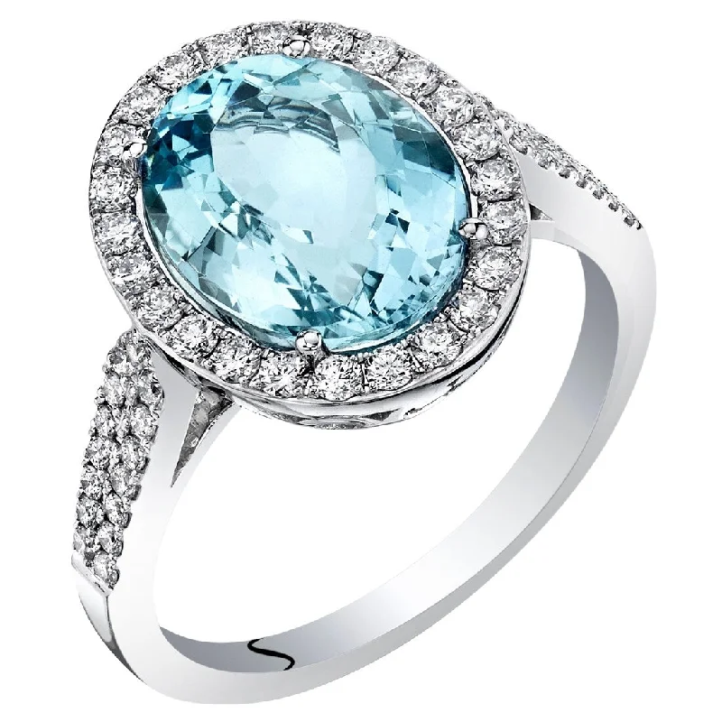 Alexandrite Gemstone Rings in Platinum with a Hidden Halo for a Rare and Luxurious PieceIGI Certified 3.75 ct Aquamarine and Diamond Ring in 14k White Gold