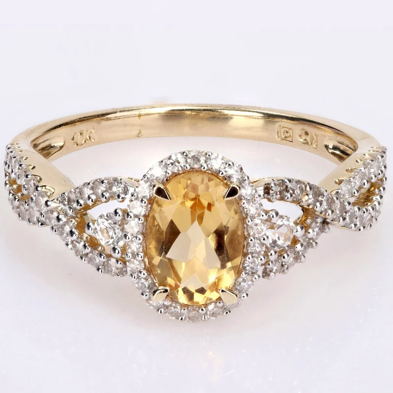 Amethyst Gemstone Rings in Sterling Silver with a Halo of Cubic Zirconia for a Budget - Friendly LuxuryMiadora 10k Yellow Gold Citrine, White Sapphire and 1/3ct TDW Diamond Halo Infinity Ring