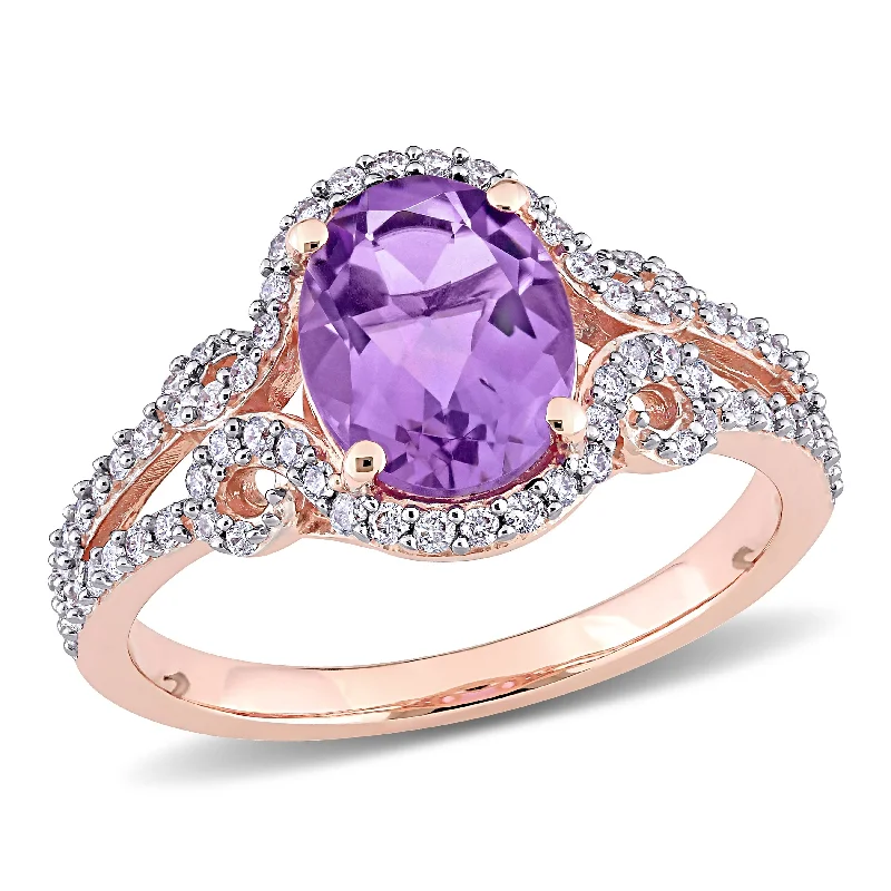Topaz Gemstone Rings in 10K Gold with a Channel - Set Design for a Contemporary and Durable OptionMiadora 14k Rose Gold Oval-cut Amethyst and 1/3ct TDW Diamond Halo Split Shank Engagement Ring Topaz Gemstone Rings in 10K Gold with a Channel - Set Design for a Contemporary and Durable OptionMiadora 14k Rose Gold Oval-cut Amethyst and 1/3ct TDW Diamond Halo Split Shank Engagement Ring