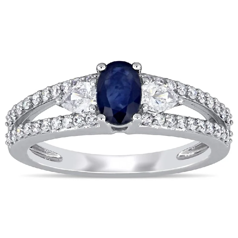 Iolite Gemstone Rings in 10K Gold with a Twisted Band for a Distinctive and Stylish AccessoryMiadora 14k White Gold Blue Sapphire and 1/2ct TDW Split Shank Engagement Ring