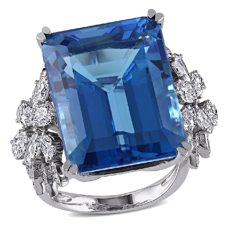 Opal Gemstone Rings in Rose Gold with a Milgrain Edge for a Feminine and Romantic StyleMiadora 14k White Gold Blue Topaz and 1 3/4ct TDW Diamond Ring (G-H, SI1-SI2) Opal Gemstone Rings in Rose Gold with a Milgrain Edge for a Feminine and Romantic StyleMiadora 14k White Gold Blue Topaz and 1 3/4ct TDW Diamond Ring (G-H, SI1-SI2)