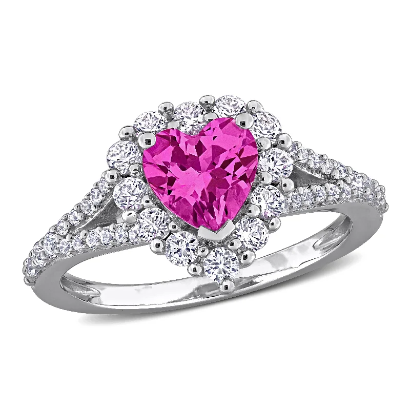 Tanzanite Gemstone Rings in 10K Gold with a Trilogy Design for a Sophisticated GiftMiadora 2 1/2ct TGW Created Pink Sapphire & Created White Sapphire Heart Engagement Ring Sterling Silver